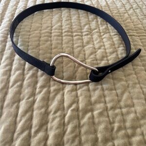 Genuine Leather Black Suede Belt with Silver Buckle